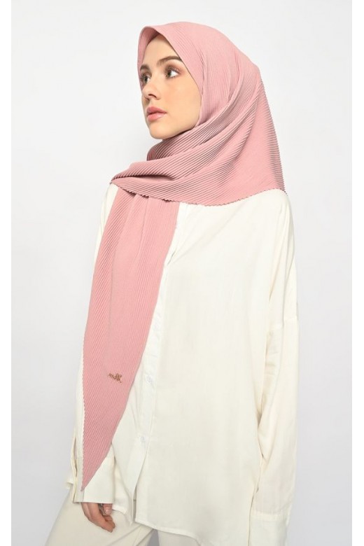 Suria Segitiga Instan Pleats Baby Pink